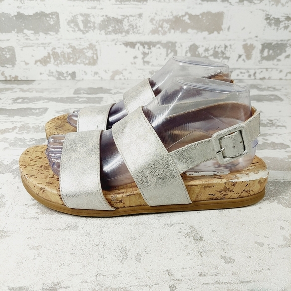 Life Stride Shoes - Life Stride Holiday Cork Silver Summer Sandal V341